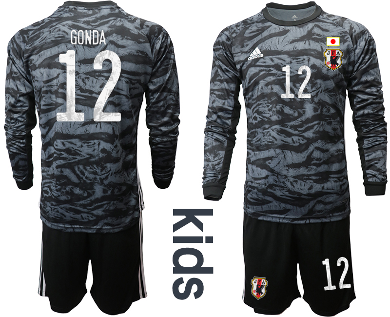 Cheap Youth 2020-2021 Season National team Japan goalkeeper Long sleeve black 12 Soccer Jersey